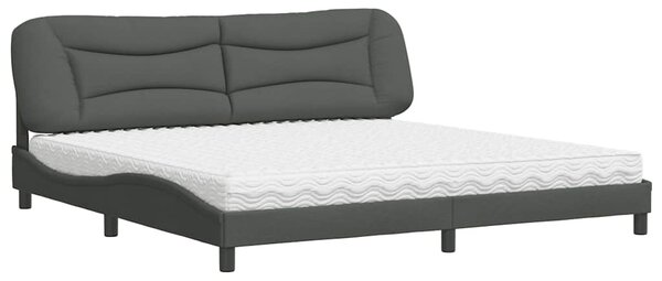 Postel s matrací Hvar tmavě šedá 200 x 200 cm textil 3208556