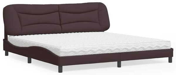 Postel s matrací Hvar tmavě hnědá 200 x 200 cm textil 3208558