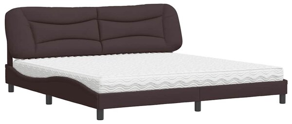 Postel s matrací Hvar tmavě hnědá 200 x 200 cm textil 3208558