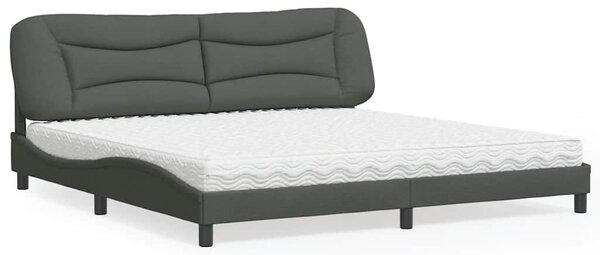 Postel s matrací Hvar tmavě šedá 200 x 200 cm textil 3208556