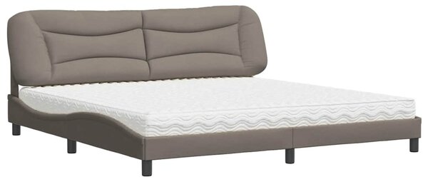 Postel s matrací Hvar taupe 200 x 200 cm textil 3208559