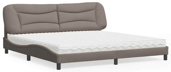 Postel s matrací Hvar taupe 200 x 200 cm textil 3208559