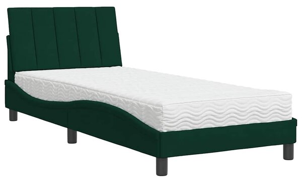 Postel s matrací Hanko tmavě zelená 80 x 200 cm samet 3208565