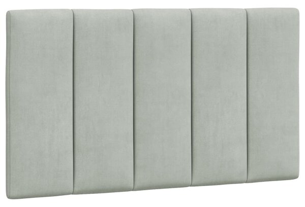 Postel s matrací Hanko světle šedá 80 x 200 cm samet 3208562