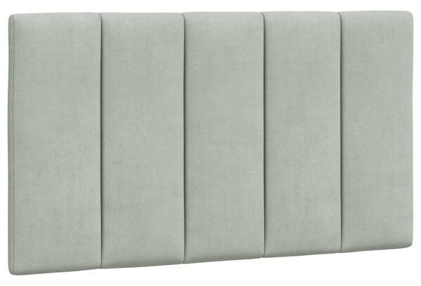 Postel s matrací Hanko světle šedá 90 x 200 cm samet 3208574