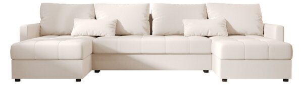 Rozkládací sedací souprava do U VENORIA 285x146 cm, krémová + 2 polštářky ZDARMA