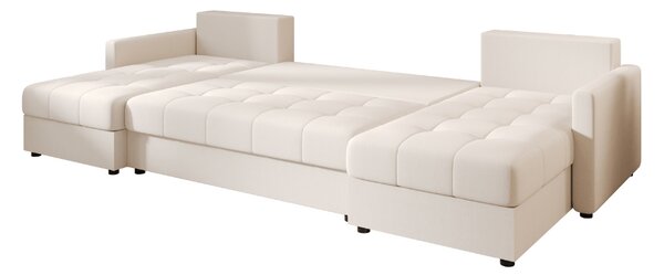 Rozkládací sedací souprava do U VENORIA 285x146 cm, krémová + 2 polštářky ZDARMA
