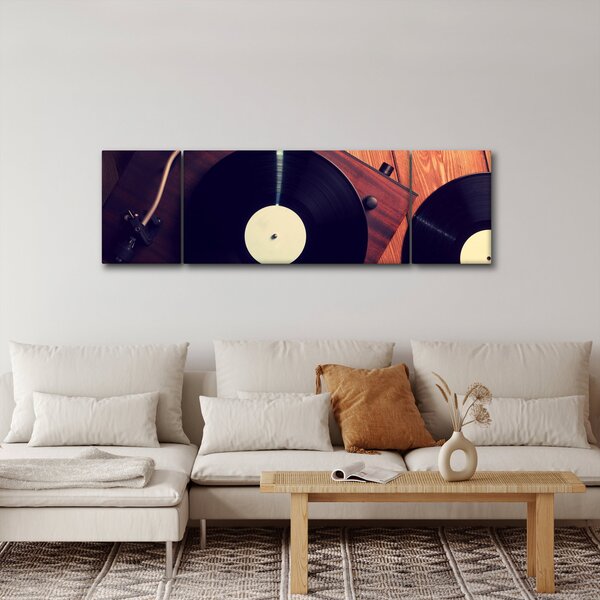 Obraz gramofonových desek (170x50 cm)