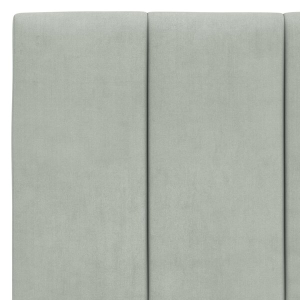 Postel s matrací Hanko světle šedá 100 x 200 cm samet 3208580