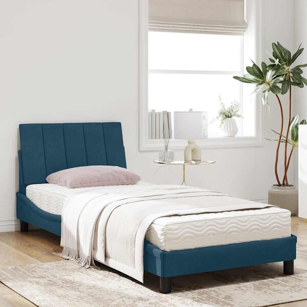 Postel s matrací Hanko modrá 90 x 200 cm samet 3208578