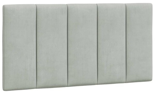 Postel s matrací Hanko světle šedá 100 x 200 cm samet 3208580