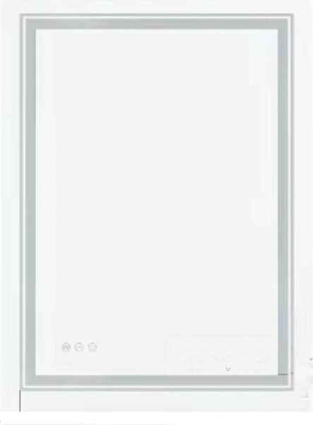 Koupelnové zrcadlo Novalio LED - 70x50 cm - Proti zamlžování - S vyhříváním, RGB podsvícením a dotykovým panelem - Obdélníkový tvar
