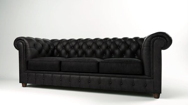 Černá sametová pohovka 230 cm Cambridge – Ropez