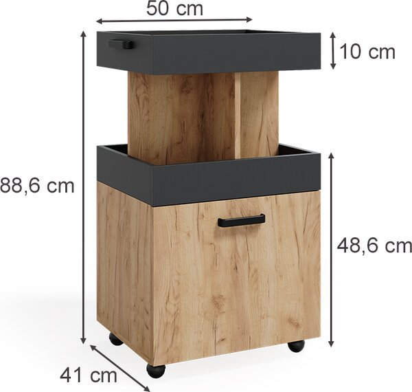 Přesouvání skříň Vicco Zlatý mocný dub 50 x 88.6 cm, Model 37510