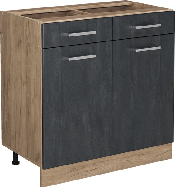 Spodní skříňka kuchyňské linky Vicco R-Line Černý beton 80 cm bez pracovní desky, Model 47523