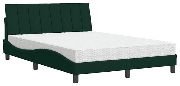 Postel s matrací Hanko tmavě zelená 140 x 190 cm samet 3208595