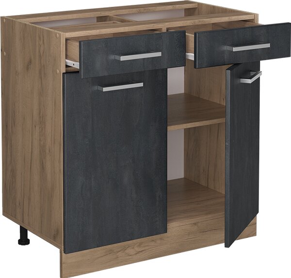 Spodní skříňka kuchyňské linky Vicco R-Line Černý beton 80 cm bez pracovní desky, Model 47523