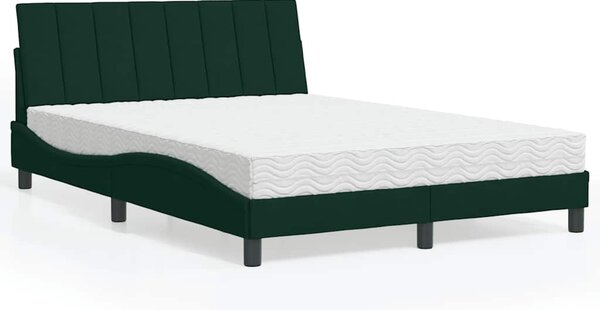 Postel s matrací Hanko tmavě zelená 140 x 190 cm samet 3208595