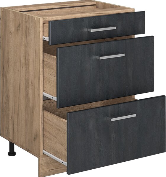 Spodní skříňka kuchyňské linky Vicco R-Line Černý beton 60 cm bez pracovní desky, Model 47548