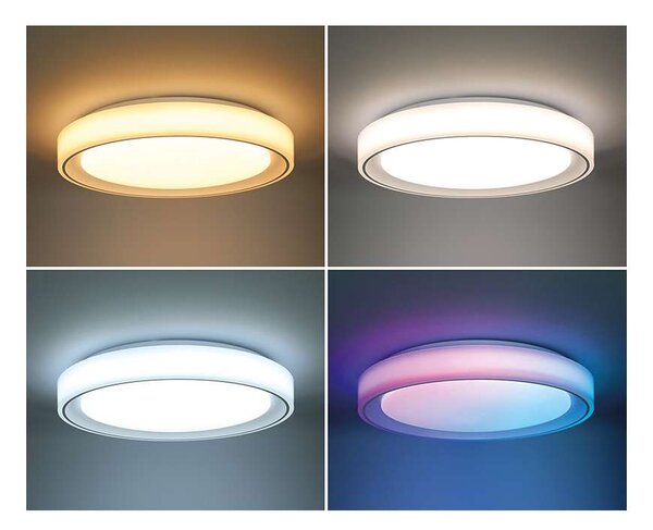 LED stropní světlo s dálkovým ovládáním Floco RGB - průměr 40 cm, bílá