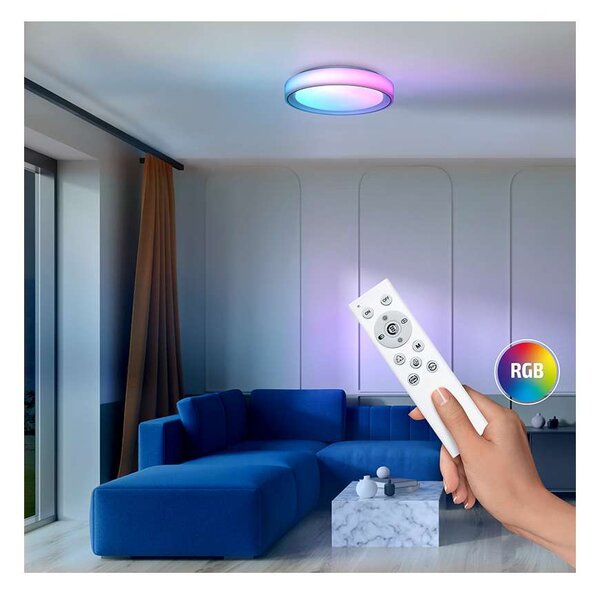 LED stropní světlo s dálkovým ovládáním Floco RGB - průměr 40 cm, bílá