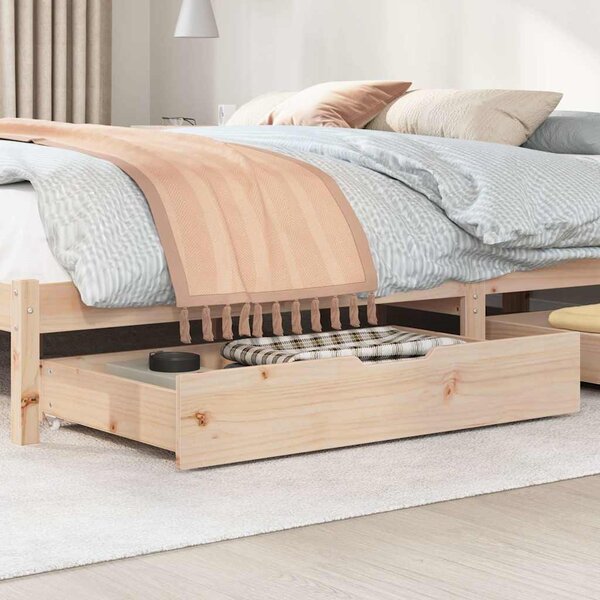 Zásuvky pod postel s kolečky 2 ks 90x55x17 cm masivní borovice