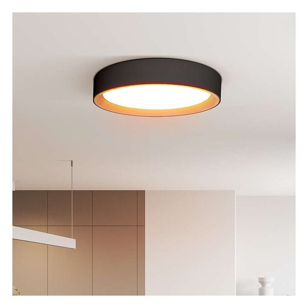 LED stropní světlo s dálkovým ovládáním Larios nastavitelné - průměr 39 cm, černá