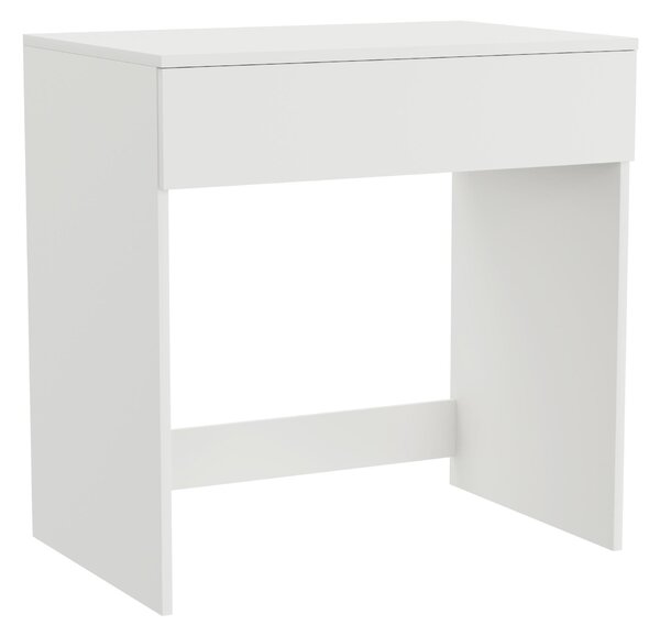 Toaletní stolek bílý 75 cm se zásuvkou - moderní kosmetický stolek - kompaktní - prostorný