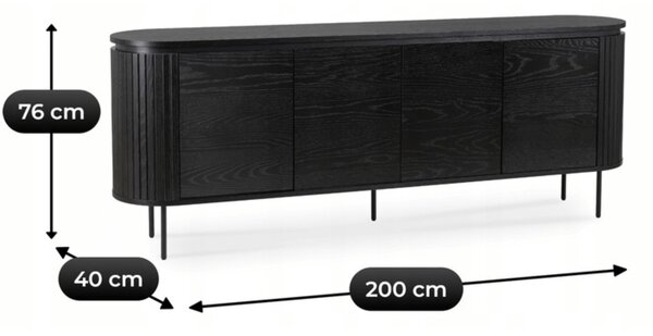 Vivaldi Komoda Beck 200 cm černá