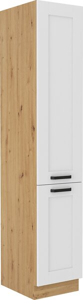 Kondela Potravinová skříň Lula 40 DK-210 2F - bílá / dub artisan