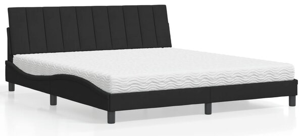 Postel s matrací Hanko černá 180 x 200 cm samet 3208612