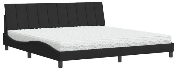 Postel s matrací Hanko černá 200 x 200 cm samet 3208618