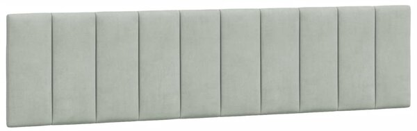 Postel s matrací Hanko světle šedá 200 x 200 cm samet 3208616
