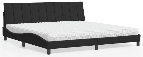 Postel s matrací Hanko černá 200 x 200 cm samet 3208618