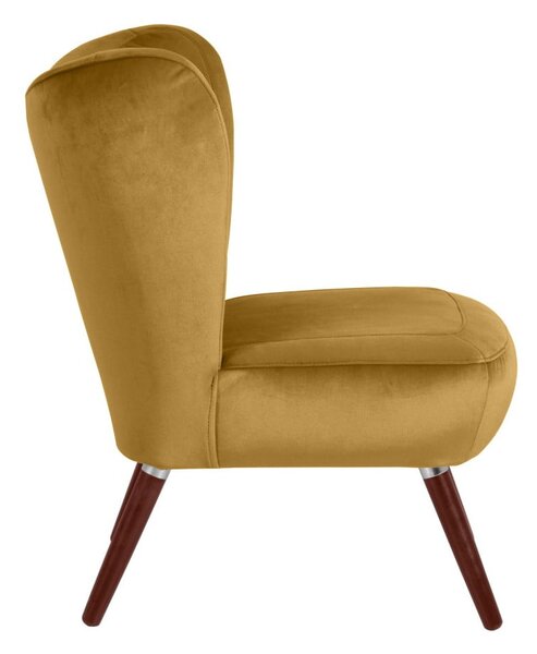 Žluté křeslo Max Winzer Sari Velvet