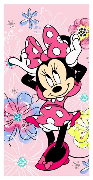 Jerry Fabrics Dětská osuška MINNIE - PINK BOW 70x140 cm