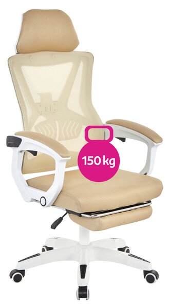 KONDELA Kancelářské křeslo, béžová/bílá, nosnost 150 kg, MALVIN
