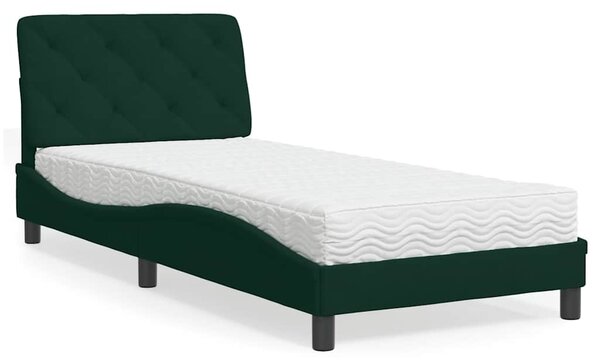 Postel s matrací tmavě zelená 80 x 200 cm samet 3208625