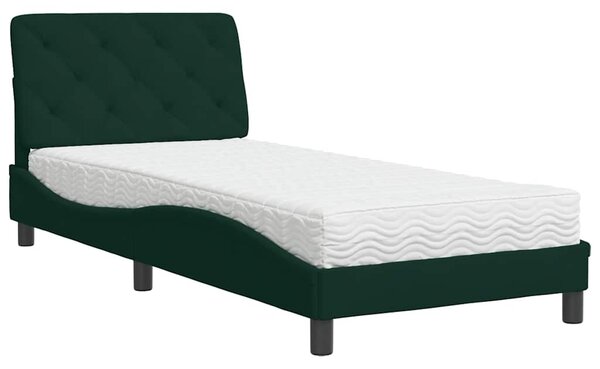 Postel s matrací tmavě zelená 80 x 200 cm samet 3208625