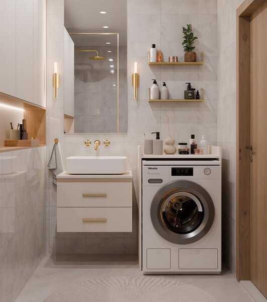 TP Living Koupelnová skříňka na pračku Pola 64 cm béžová