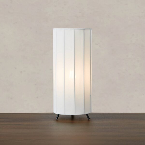 Markslöjd Stolní lampa Hikari, Ø 14 cm, bílá/černá, látka/kov, Bílá / opál, Obývací pokoj / jídelna, Textil / tkanina / hedvábí, Lampa trojnožka