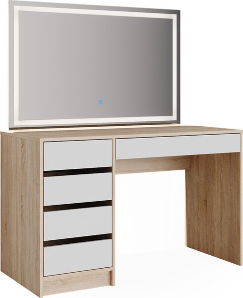 Toaletní stolek Vicco Sherry Bílá/Sonoma 120 cm se zrcadlem LED, Model 36920