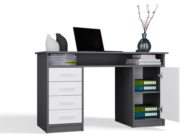 TP Living Psací stůl ADA 125 cm antracit/bílý