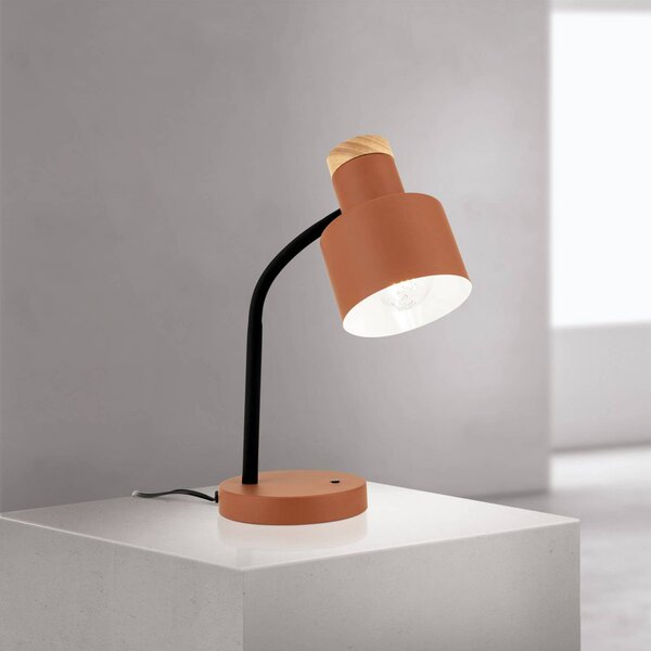 ORION Stolní lampa Gili, korálově červená, ocel, výška 35 cm, E27, Červená, Obývací pokoj / jídelna, kov, Moderní