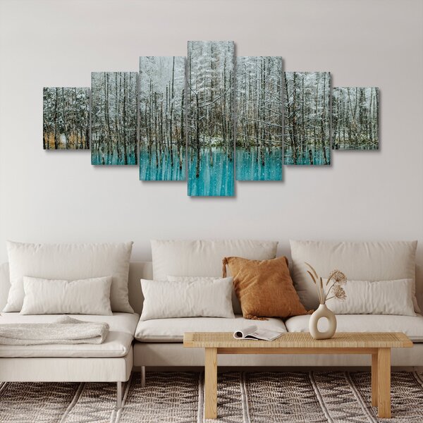 Obraz - Tyrkysový rybník, Biei, Japonsko (210x100 cm)