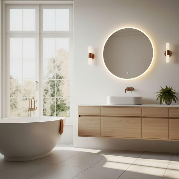 ModernHome VKM-ECO Kulaté nástěnné LED zrcadlo 80 cm, 3 barvy světla