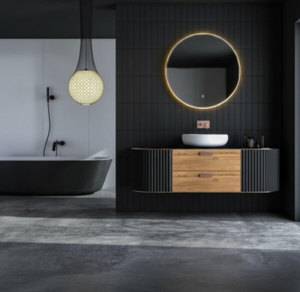 ModernHome VKM-ECO Kulaté nástěnné LED zrcadlo 80 cm, 3 barvy světla