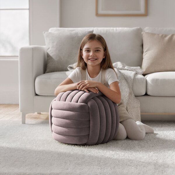 Ak furniture Taburet Nilo tmavě růžový