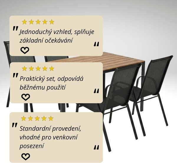 Vikio Venkovní zahradní set 140x80 pro 4 osoby DK302-P2 přírodní