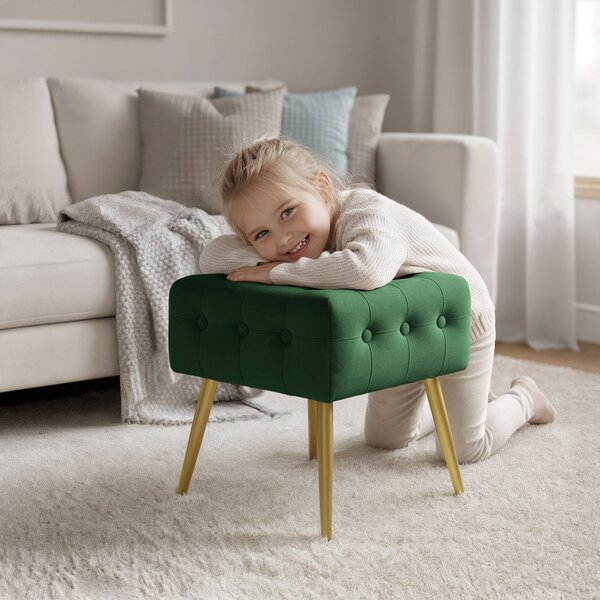Ak furniture Taburet Quadra lahvově zelený